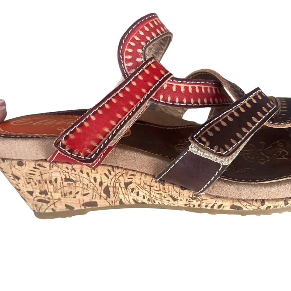 Elite by Corkys | Chocolate Elite Roatan Leather Wedge Sandal Size 8